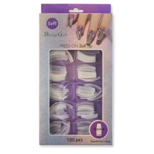 Square French Tip Press On Soft Tips