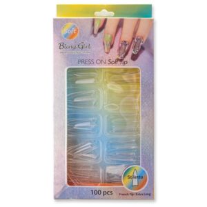 Matte Stiletto French Tip Press On Soft Tips