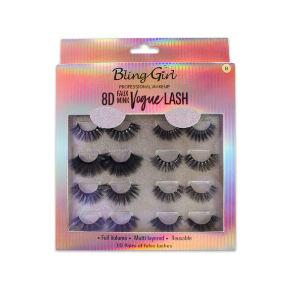 8D FAUX MINK Make up Vogue lash 10 Pairs